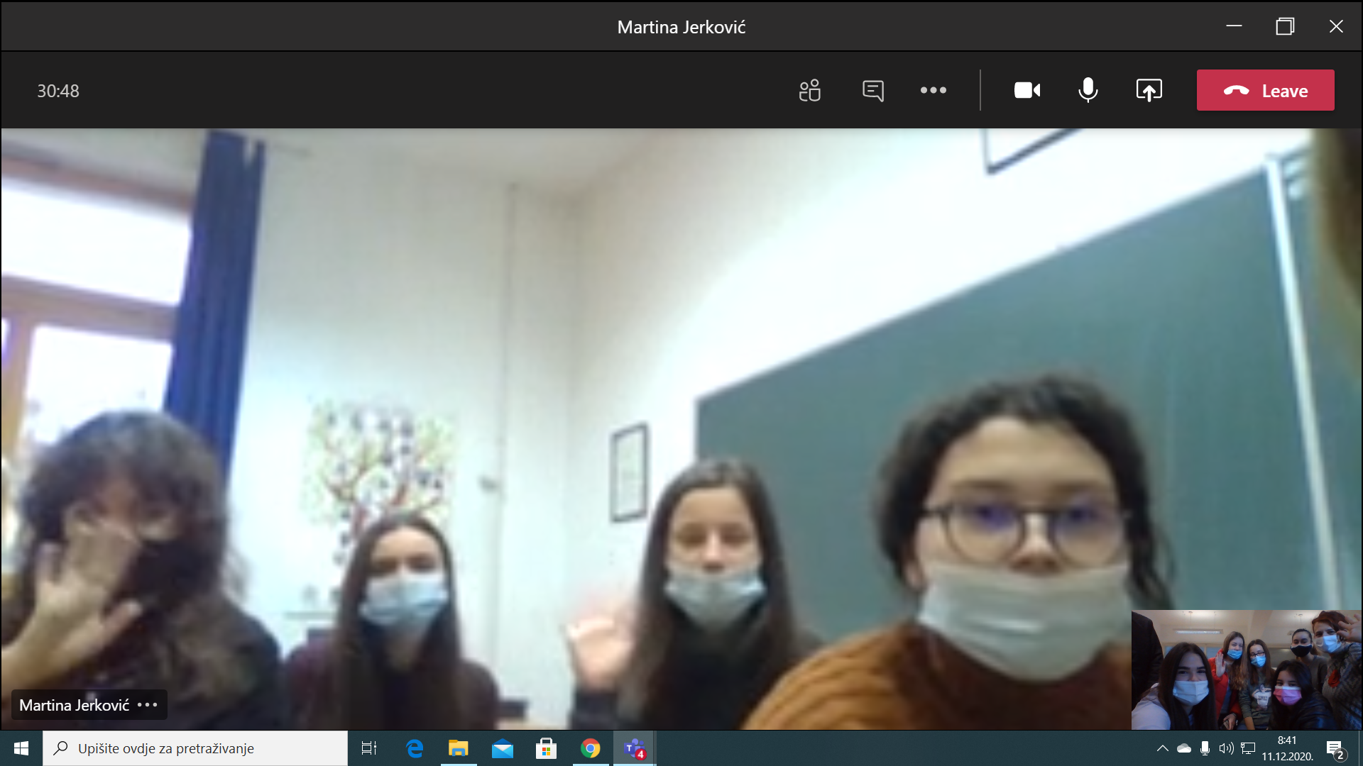 Realizacija poslovnog sastanka i online prodaja božićnih čestitiki vježbeničkih tvrtki iz Zadra i Drniša