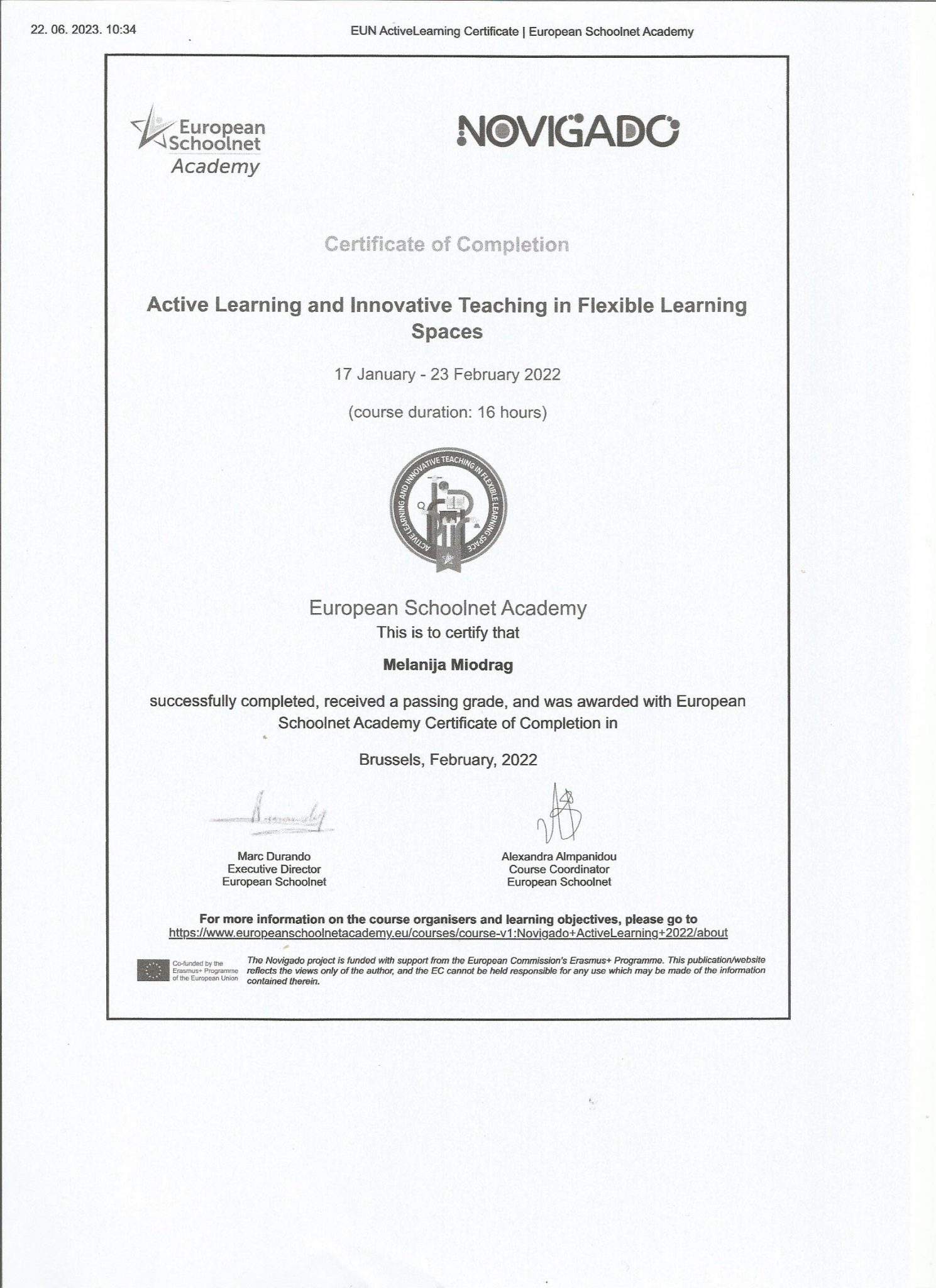 Scenarij poučavanja – Aktivno učenje i inovativno poučavanje u fleksibilnom prostoru za učenje – Provođenje vremena izvan škole – teretana