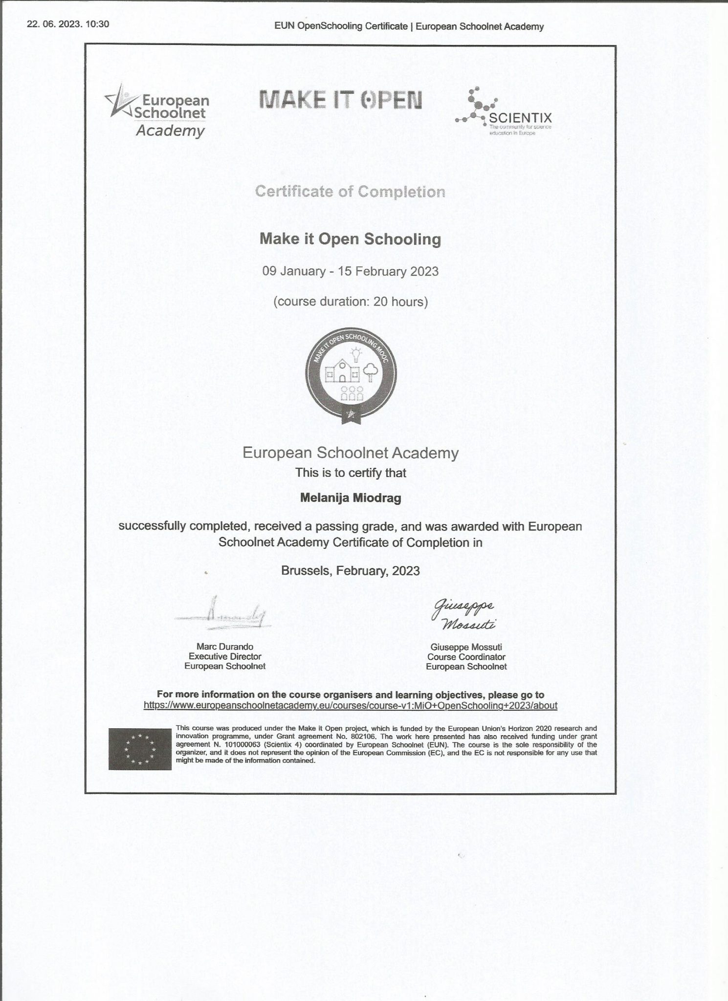 Scenarij poučavanja – Škola na otvorenom