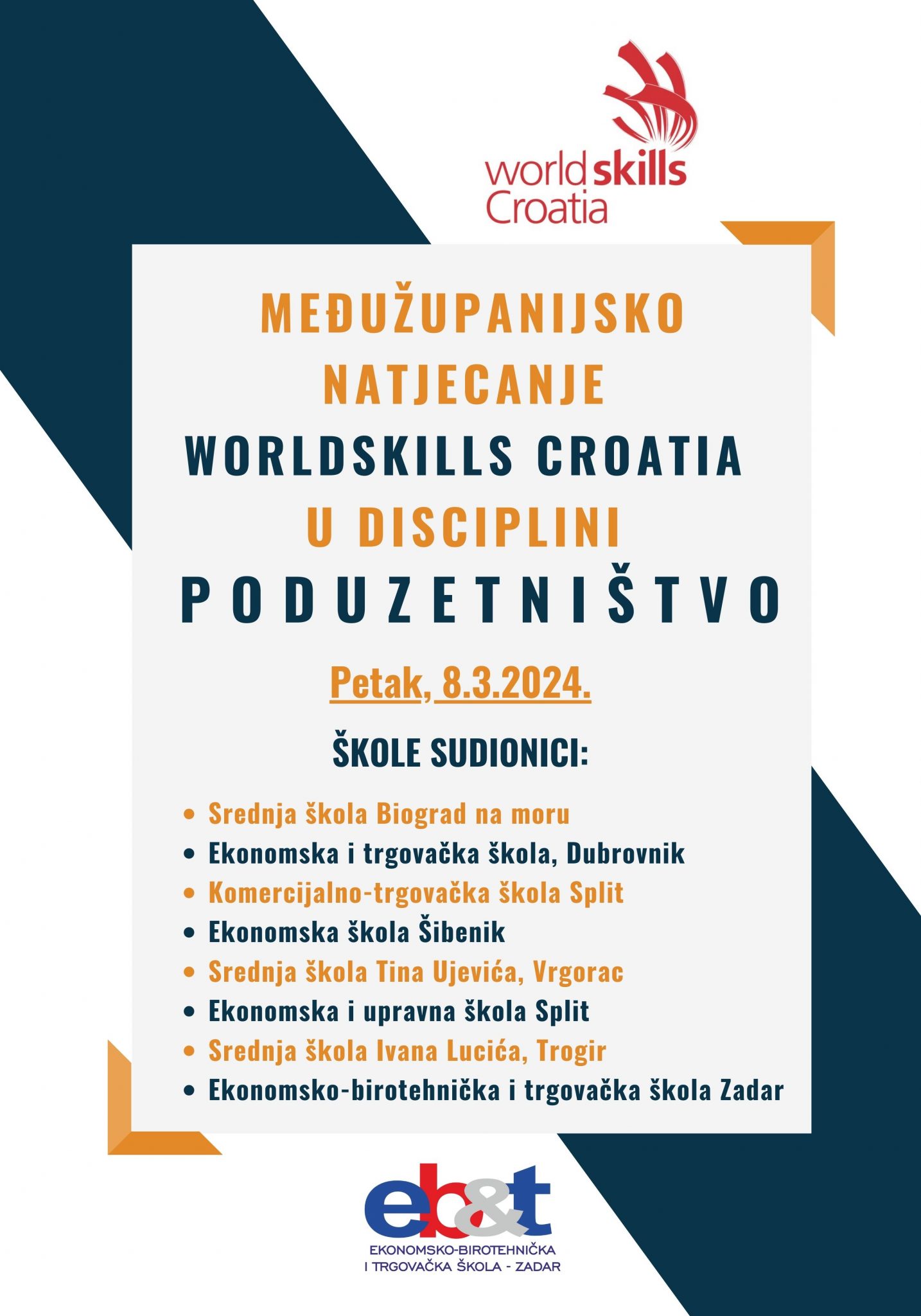 MEĐUŽUPANIJSKO NATJECANJE WORLDSKILLS CROATIA U DISCIPLINI PODUZETNIŠTVO