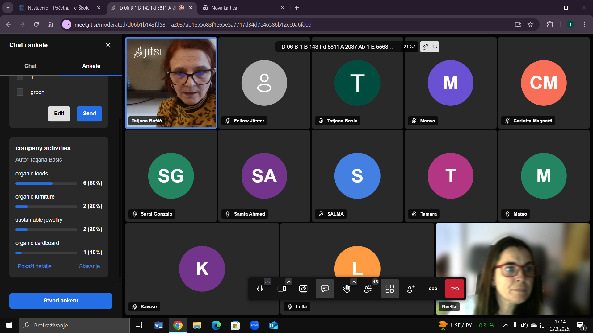 Videokonferencija učenika i nastavnika u projektu Green Europe Videokonferencija učenika i nastavnika u projektu Green Europe