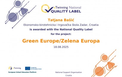 Nacionalna oznaka kvalitete za projekt GREEN EUROPE