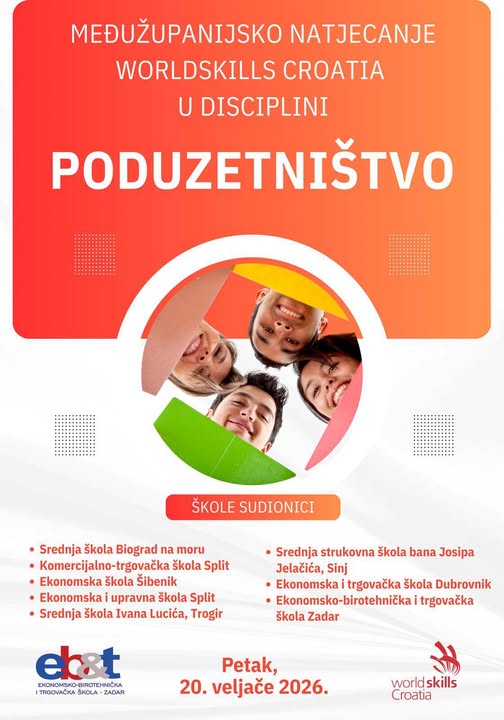 Međužupanijsko natjecanje WorldSkills Croatia u disciplini Poduzetništvo Međužupanijsko natjecanje WorldSkills Croatia u disciplini Poduzetništvo
